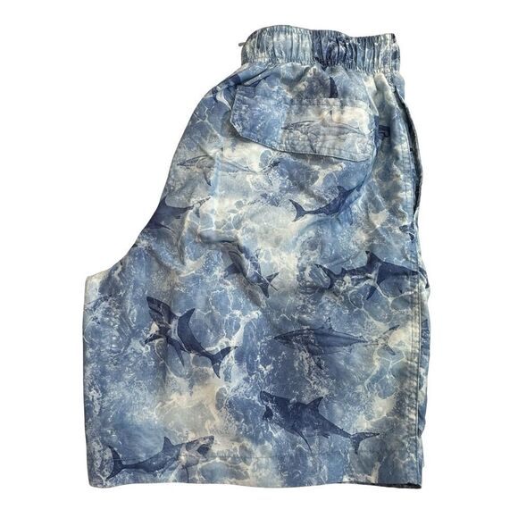 ROKKA ROLLA Quick Dry Mesh Lined Blue Shark Swim Trunks Size Small - Picture 6 of 14